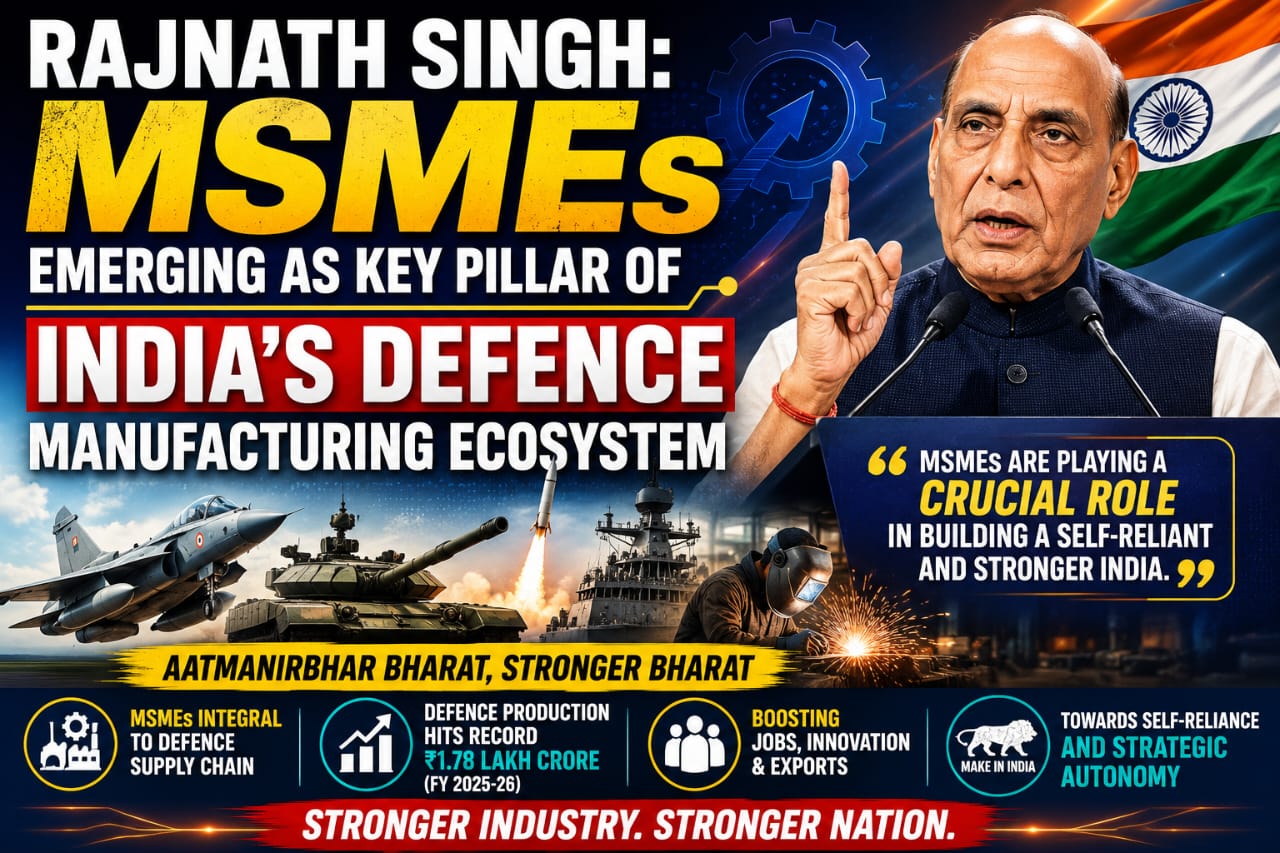 Rajnath Singh Says MSMEs Emerging as Key Pillar of India's Defence Manufacturing Ecosystem