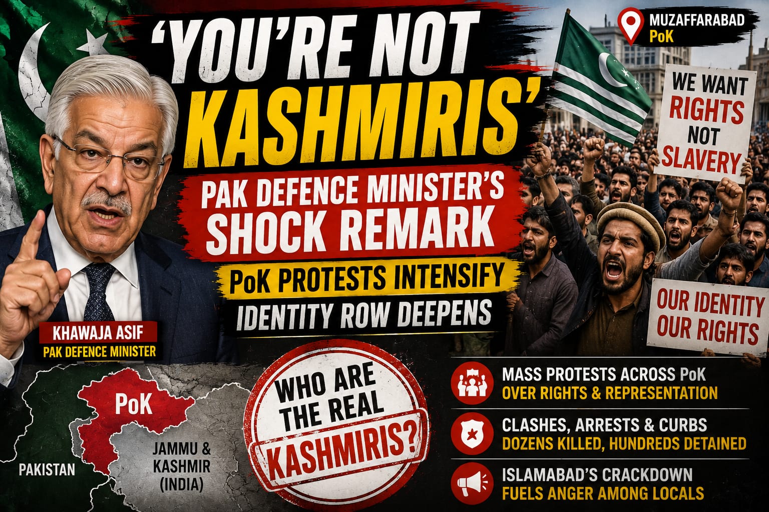 'You're Not Kashmiris': Pakistan Defence Minister's Remark Sparks Fresh Row Amid PoK Protests