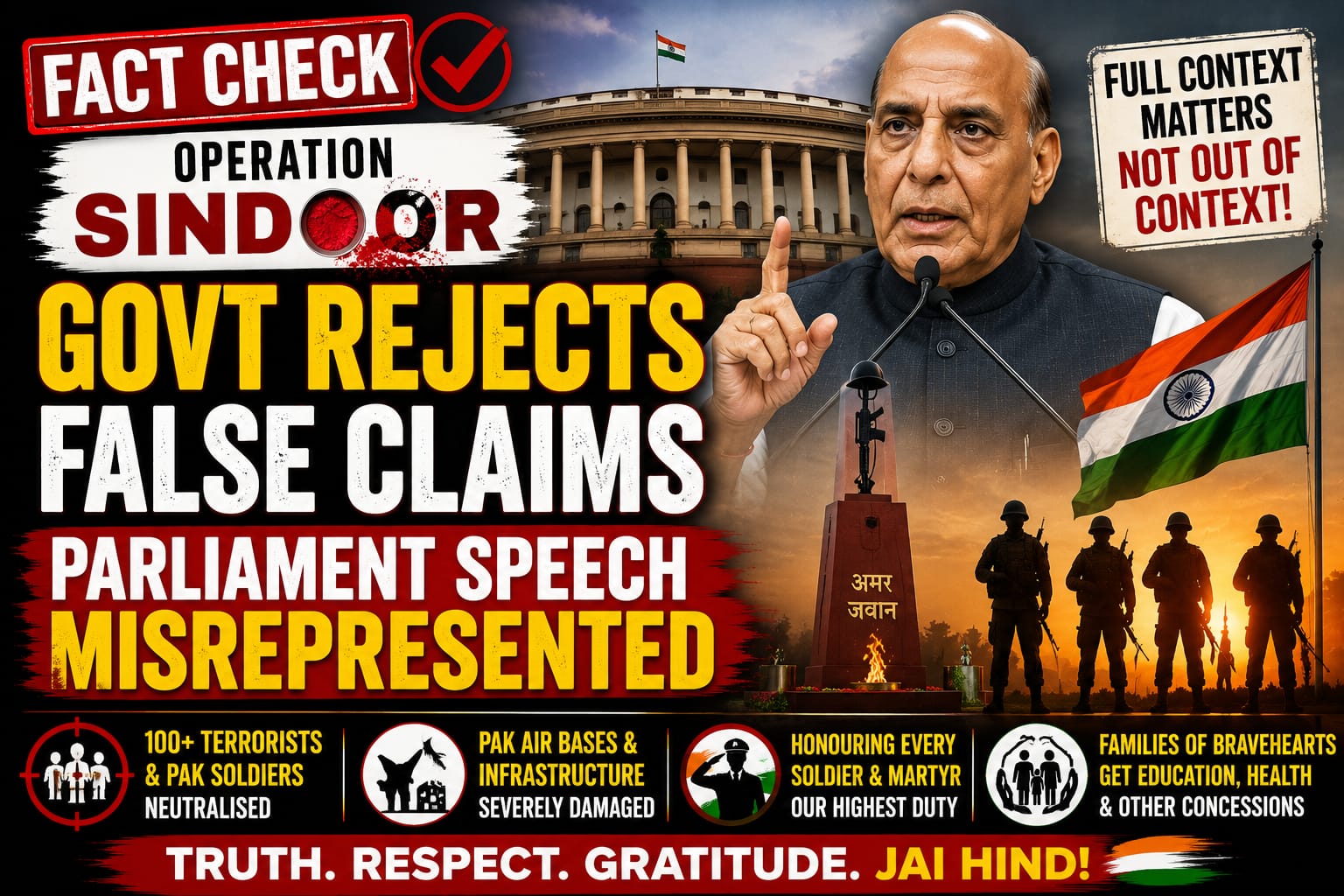 Government Rejects Misrepresentation of Defence Minister's Parliament Speech on Operation Sindoor