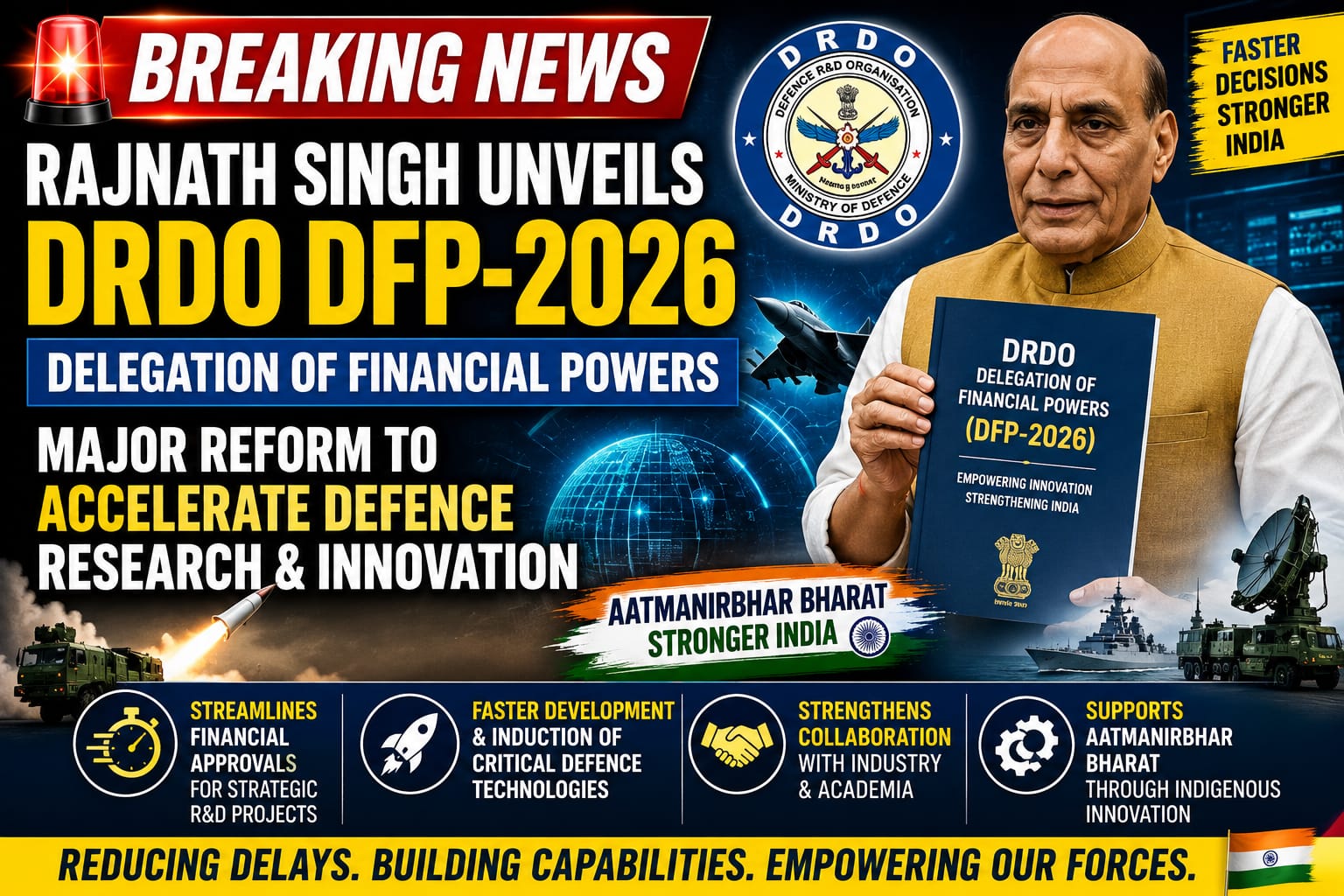 Rajnath Singh Launches DRDO Delegation of Financial Powers 2026 to Accelerate Defence Innovation