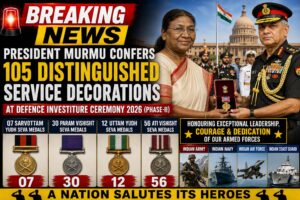 President Murmu Confers 105 Distinguished Service Decorations at Defence Investiture Ceremony 2026 (Phase-II)