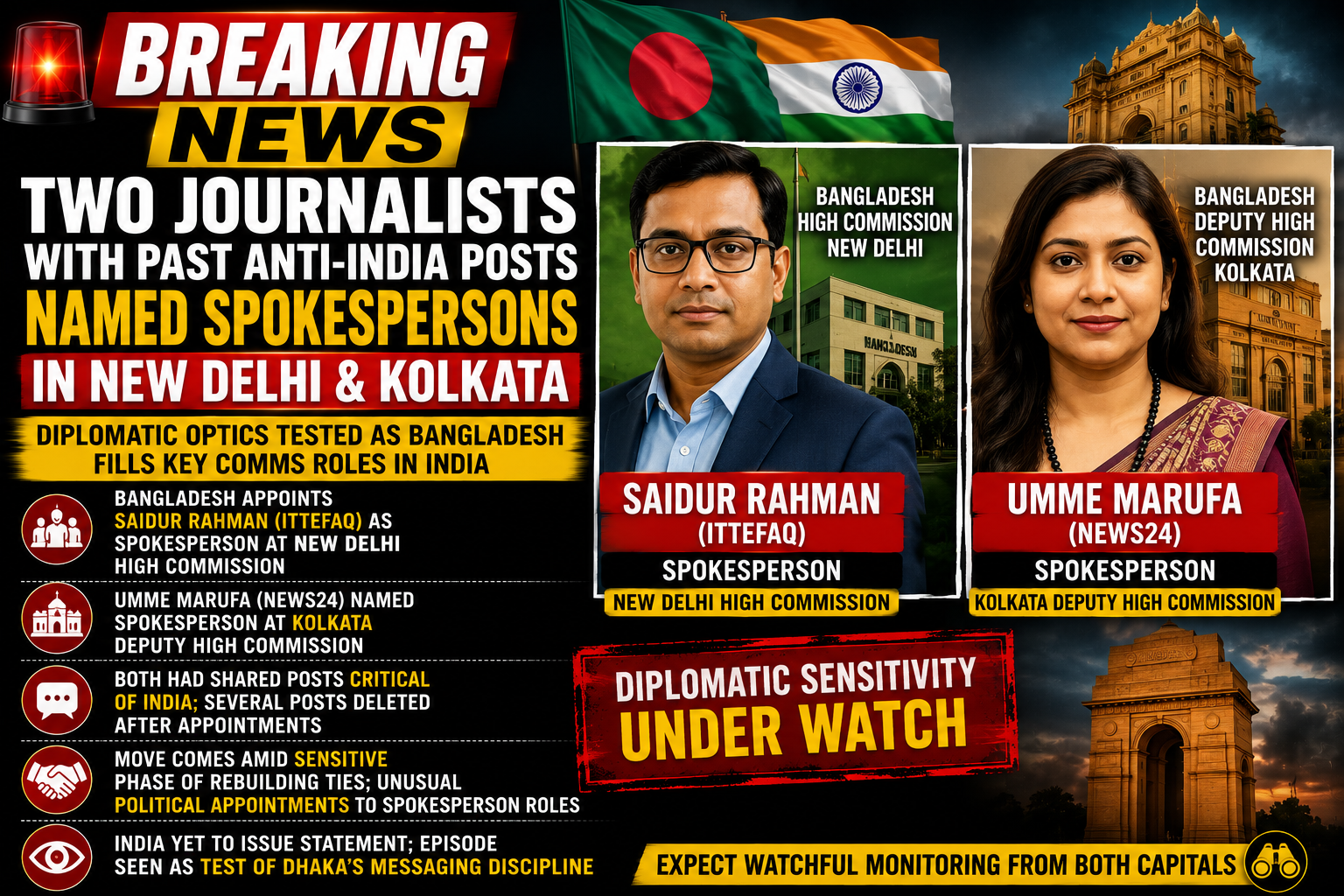 Bangladesh Appoints Journalists to Key India-Based Media Roles, Drawing Attention