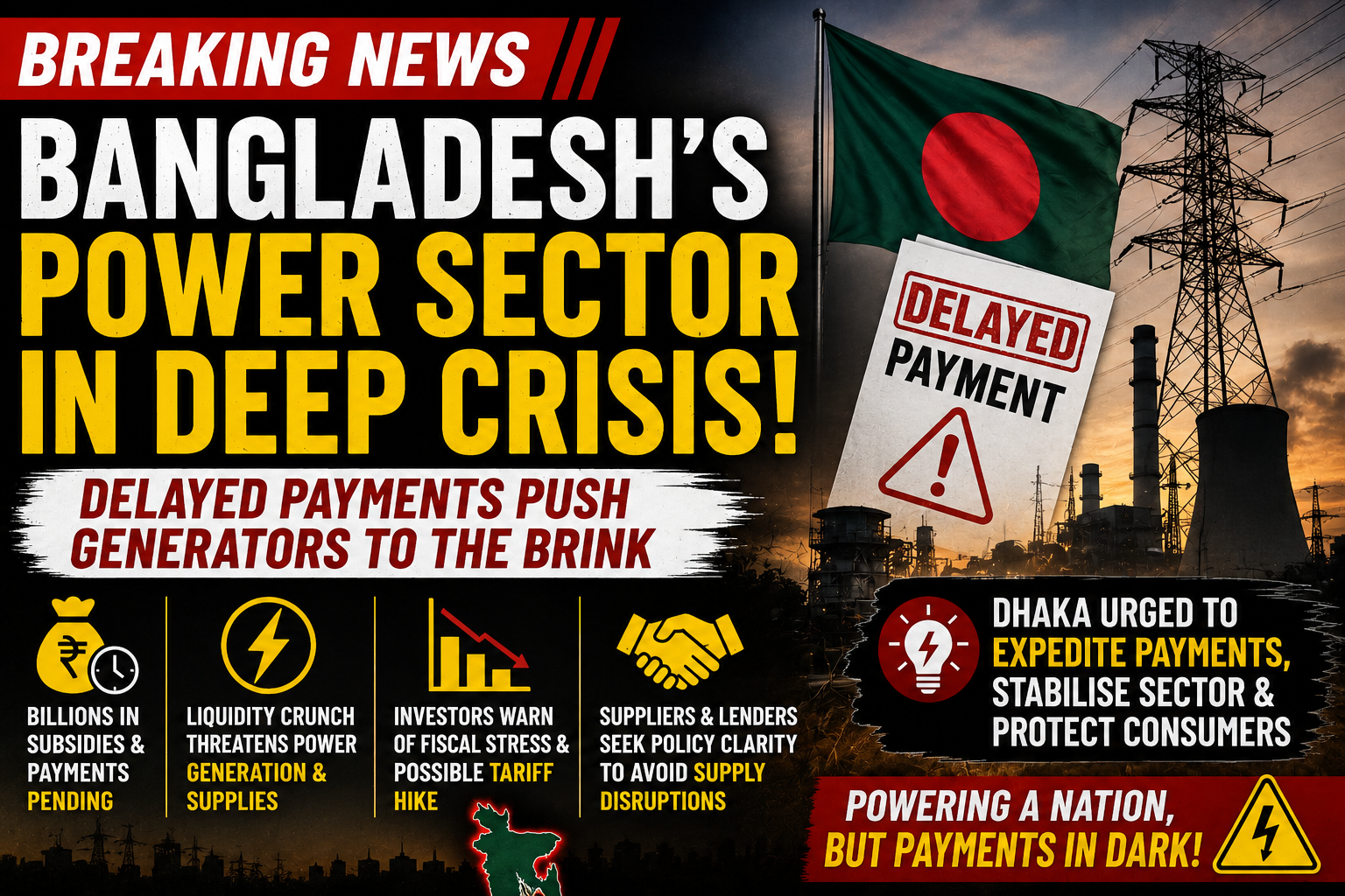 Bangladesh's Power Sector Faces Deep Financial Crisis Amid Delayed Government Payments