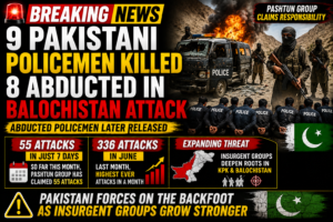 Nine Pakistani Policemen Killed in Balochistan Attack; Eight Abducted and Later Released