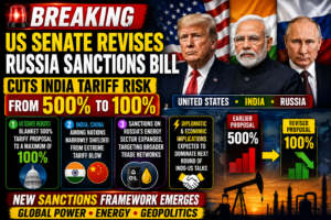 US Senate Revises Russia Sanctions Bill; Proposed Tariff on Russian Oil Buyers Reduced from 500% to 100%