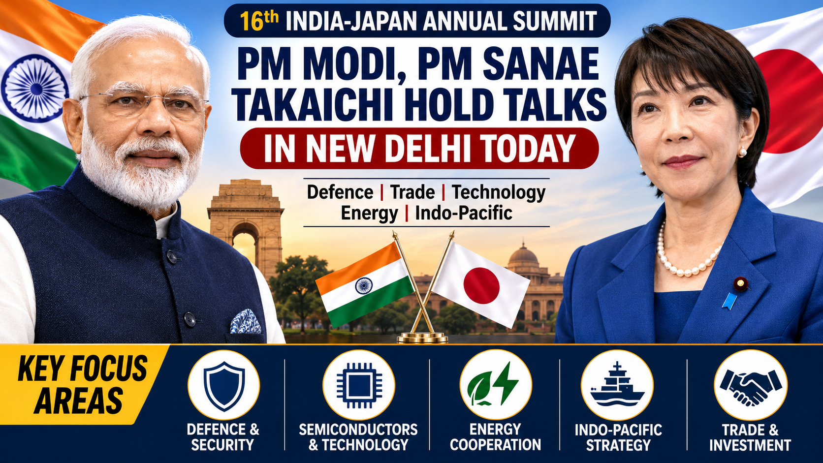PM Modi, Japanese PM Sanae Takaichi Hold 16th India-Japan Annual Summit; Defence, Semiconductors, Energy and Indo-Pacific in Focus