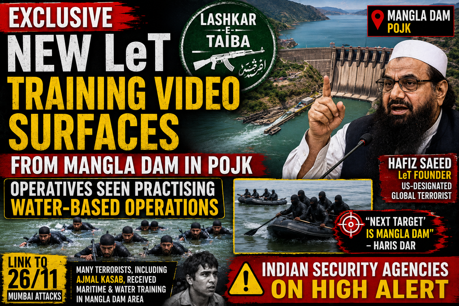 New LeT Training Video Emerges from Mangla Dam in PoJK, Shows Operatives Practising Water-Based Operations
