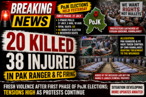 PoJK Tensions Escalate After Polls; Reports Claim 20 Killed, 38 Injured in Rawalakot
