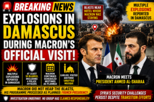 Explosions Rock Damascus During Macron's Historic Syria Visit; French President Continues Official Programme