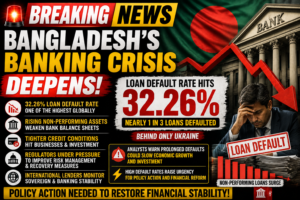 Bangladesh's Banking Crisis Deepens as Loan Default Rate Climbs to 32.26%