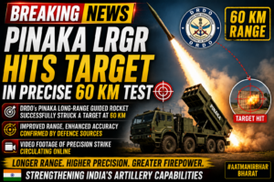 DRDO Successfully Demonstrates Pinaka Long-Range Guided Rocket, Accurately Strikes Target at 60 km