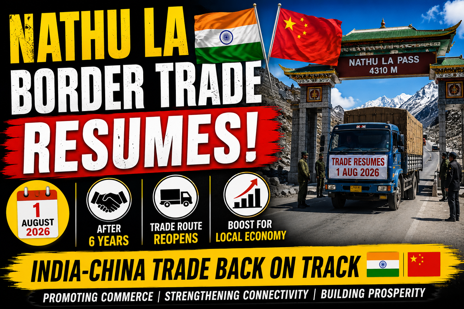 India-China Border Trade Resumes Through Nathu La After Six-Year Hiatus