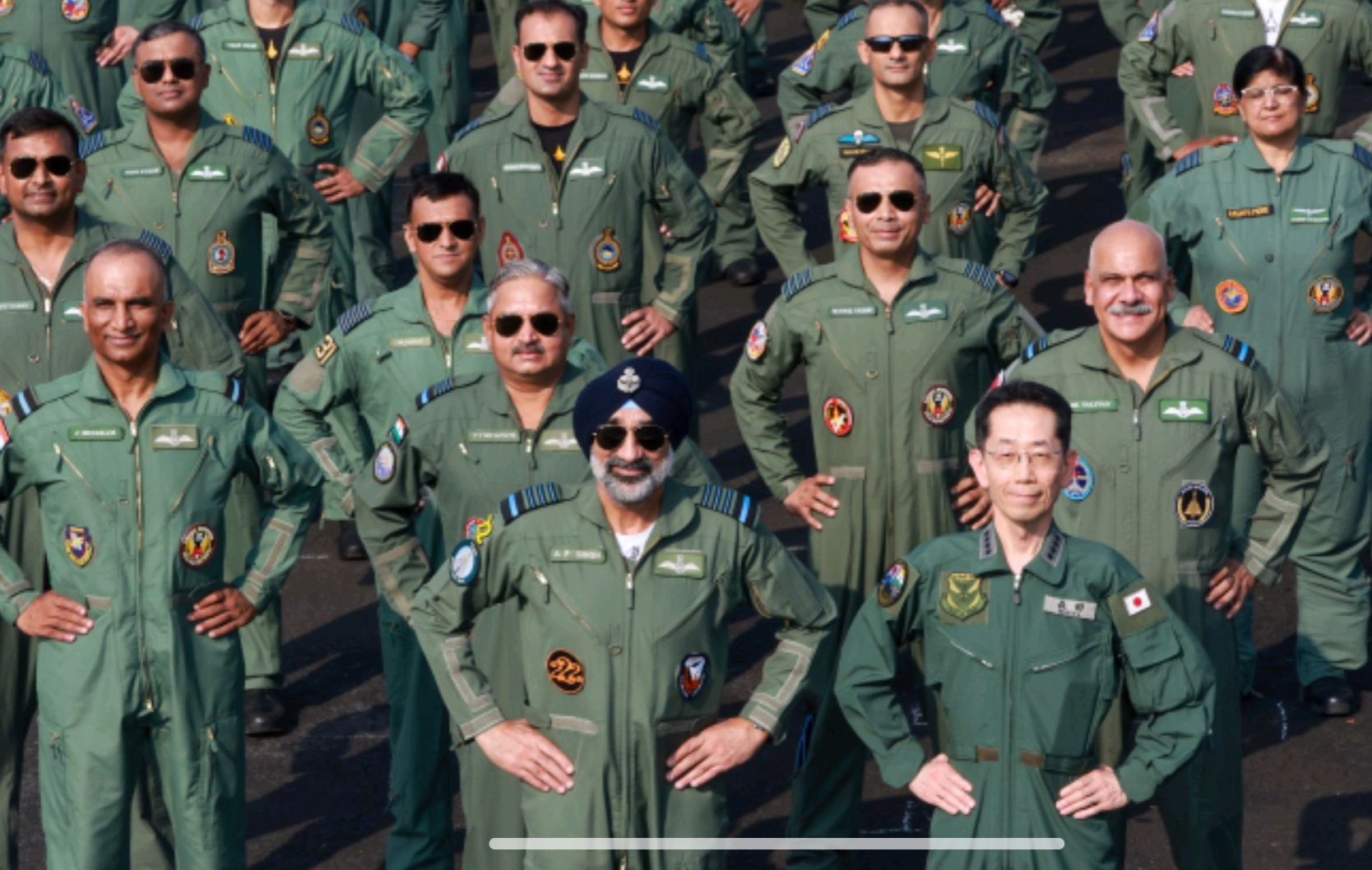 India-Japan Air Chiefs Fly Tejas Formation Sortie During Exercise Veer Guardian-2026