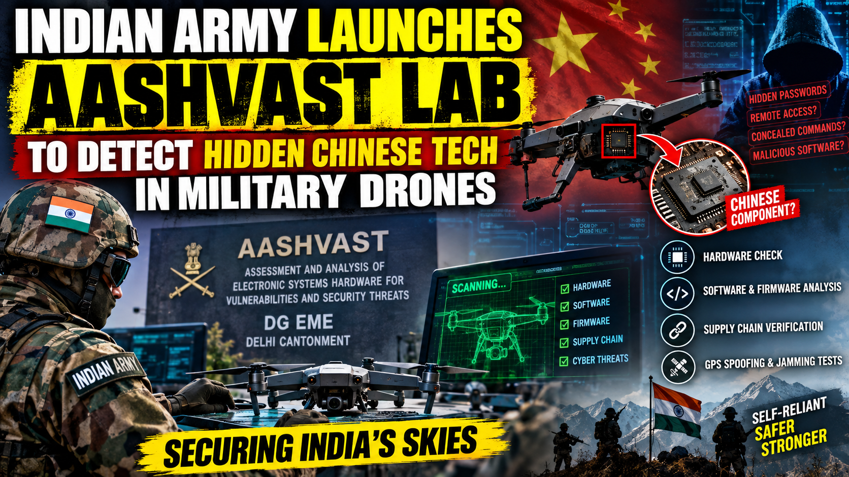 Indian Army Sets Up AASHVAST Lab to Hunt Hidden Cyber Threats and Chinese Components in Military Drones