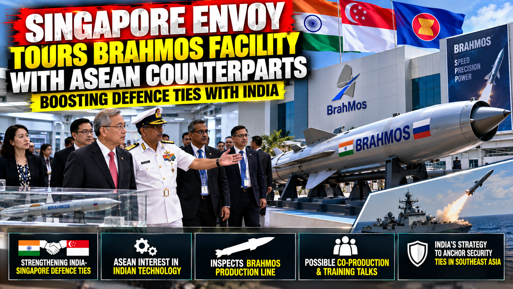 Singapore Envoy Leads ASEAN Diplomats on BrahMos Aerospace Visit as India Deepens Defence Engagement in Southeast Asia