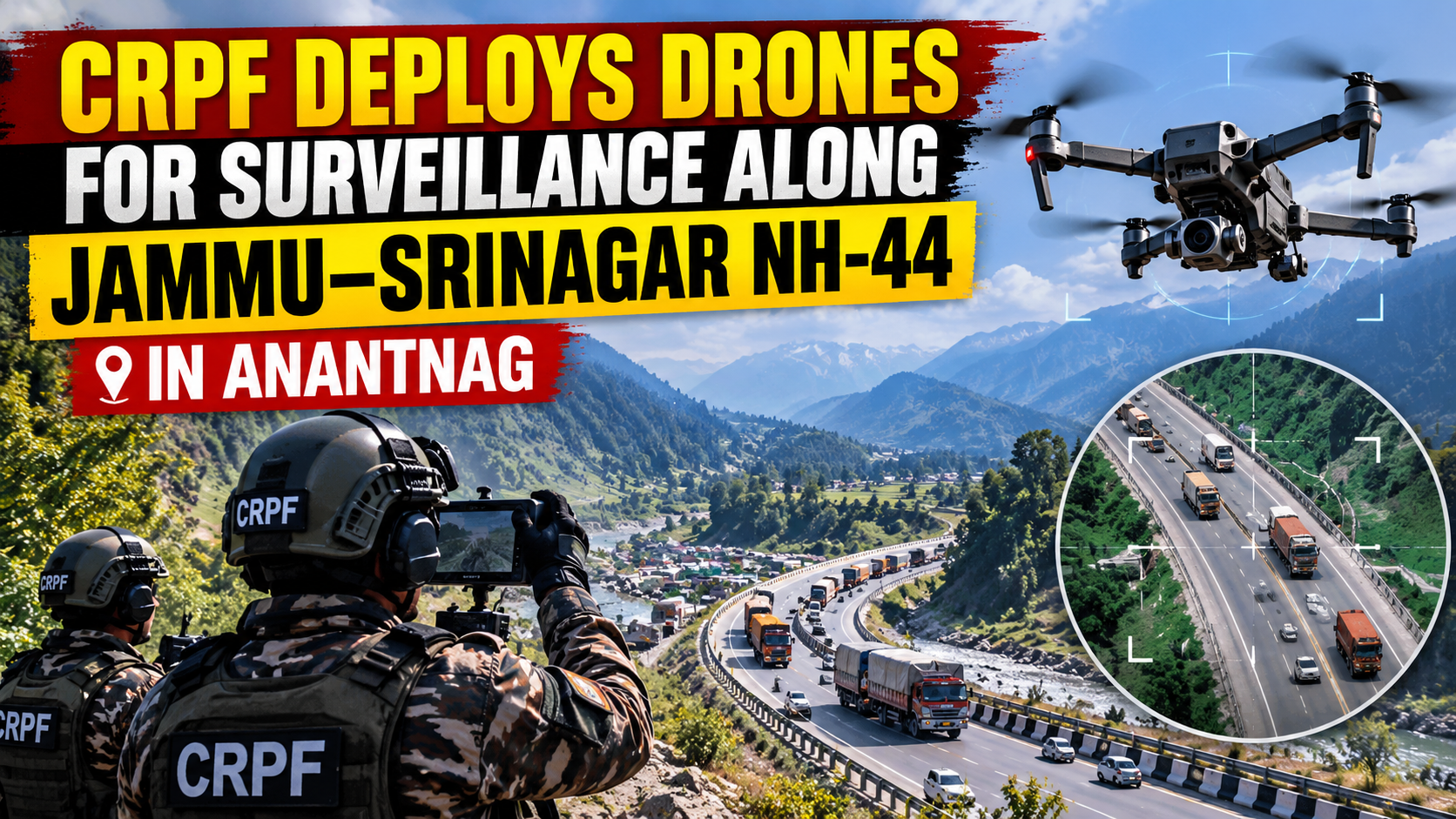 CRPF Deploys Drones Along NH-44 in Anantnag, Strengthens Surveillance on Key Kashmir Highway
